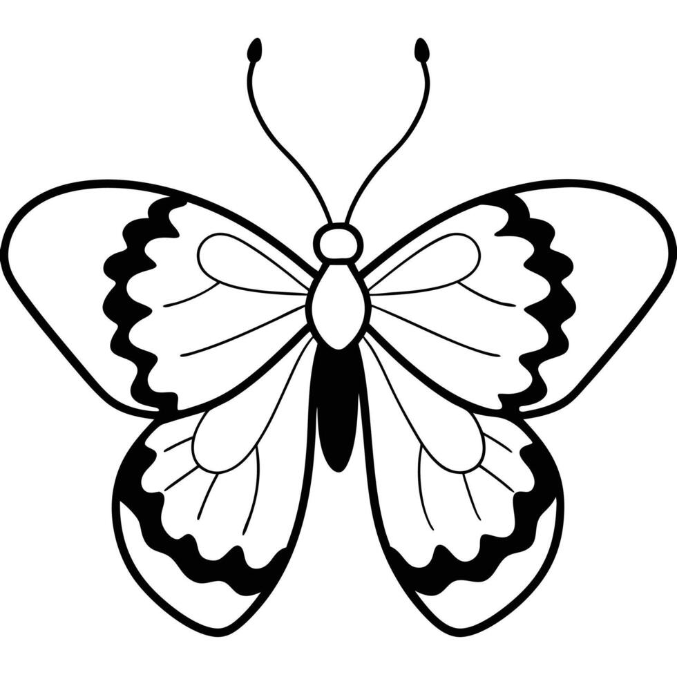 Butterfly coloring pages for kids vector