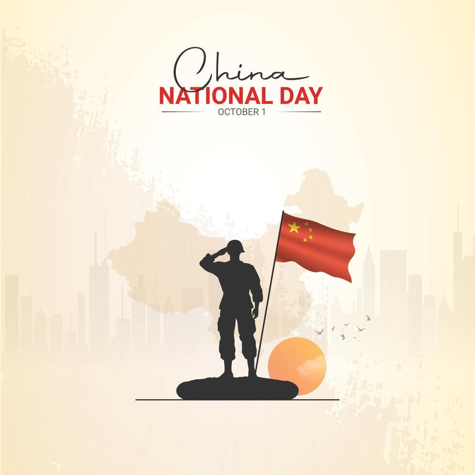 Anniversary of National Day of the People's Republic of China. China Independence Day vector