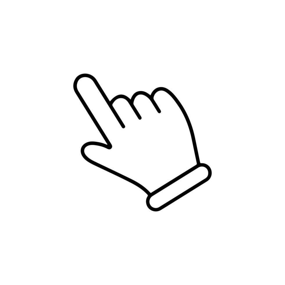 Hand Cursor White And Outline Black vector