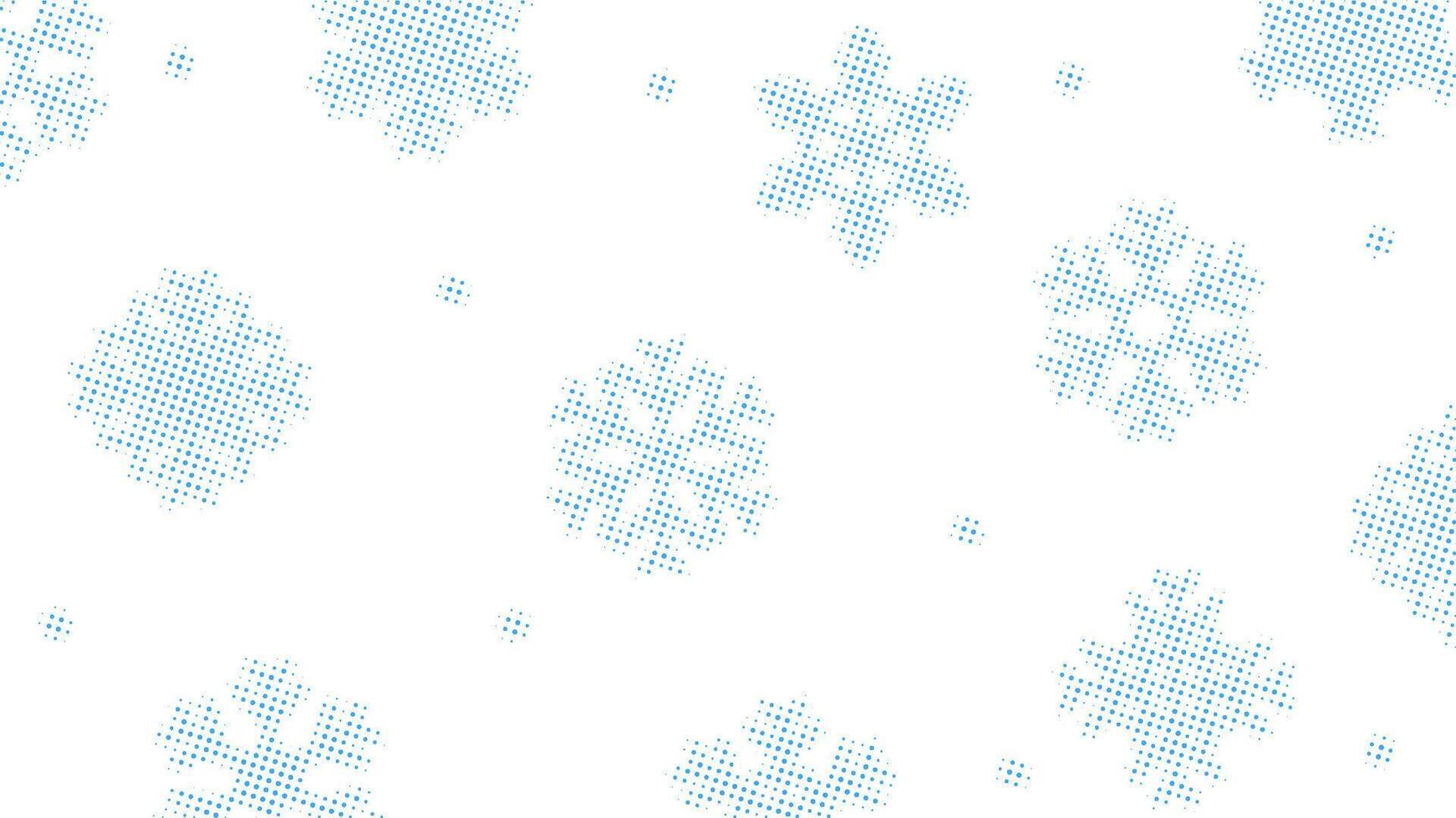 Abstract snowflake halftone pattern with perfect round dot, on transparent background. Minimal clean modern banner backdrop. illustration vector