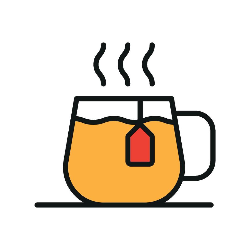 Conceptual graphic featuring a simple tea mug glass icon with a modern design vector