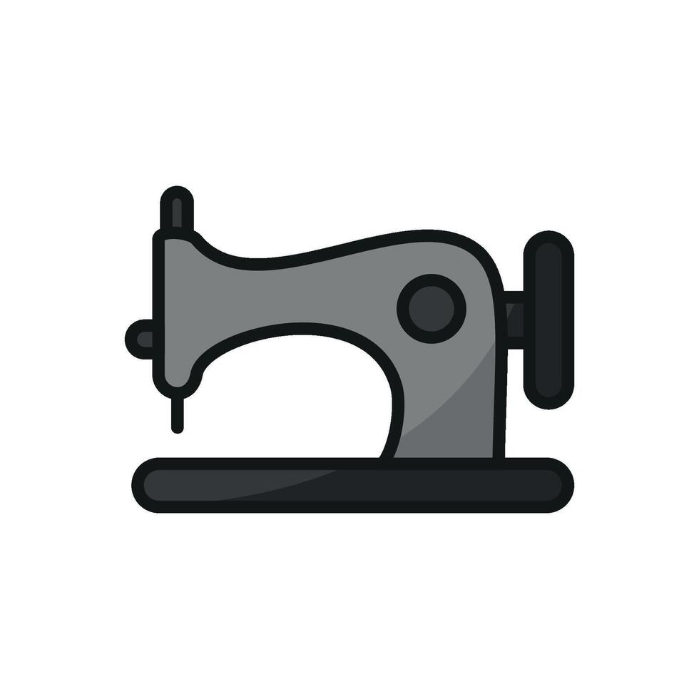 The sewing machine tailor icon offers a sleek modern design in a simple graphic form making it suitable for use in both digital and print tailoring content. vector