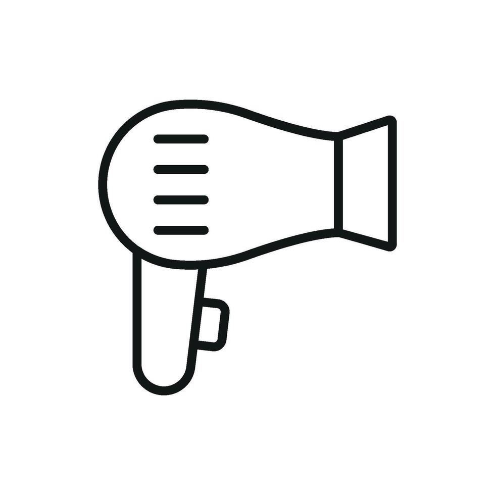 A sleek and simple representation of a hair dryer icon in a modern graphic framework vector