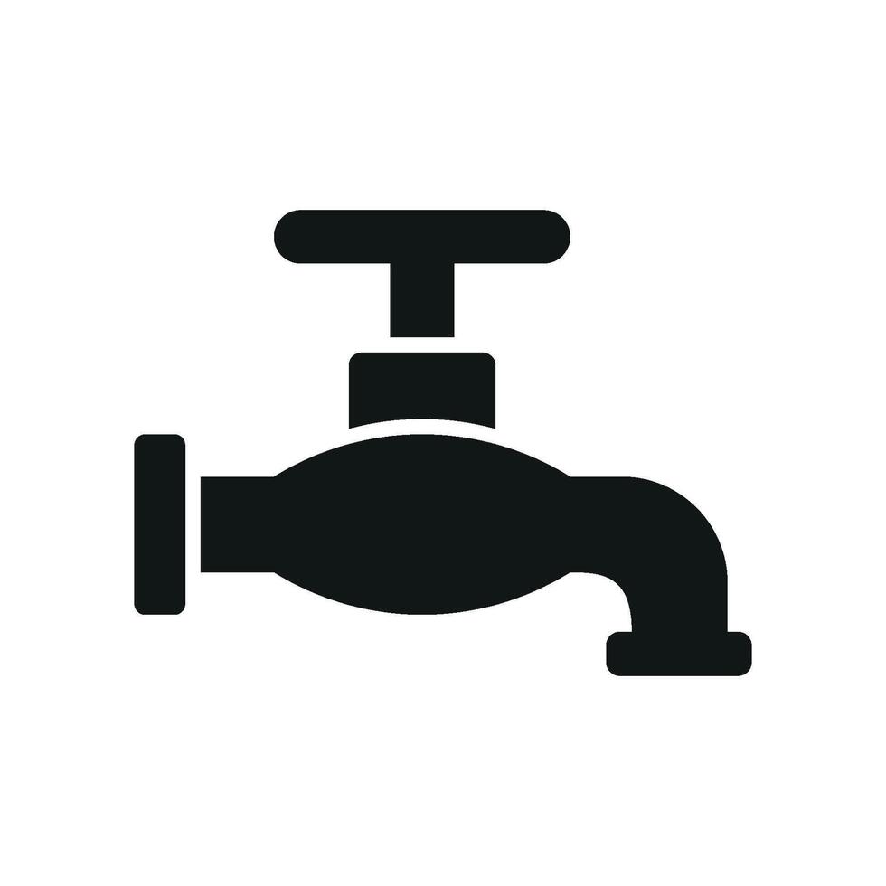 The faucet icon is conceptualized in a modern style with a focus on simplicity and clean graphic design elements. vector