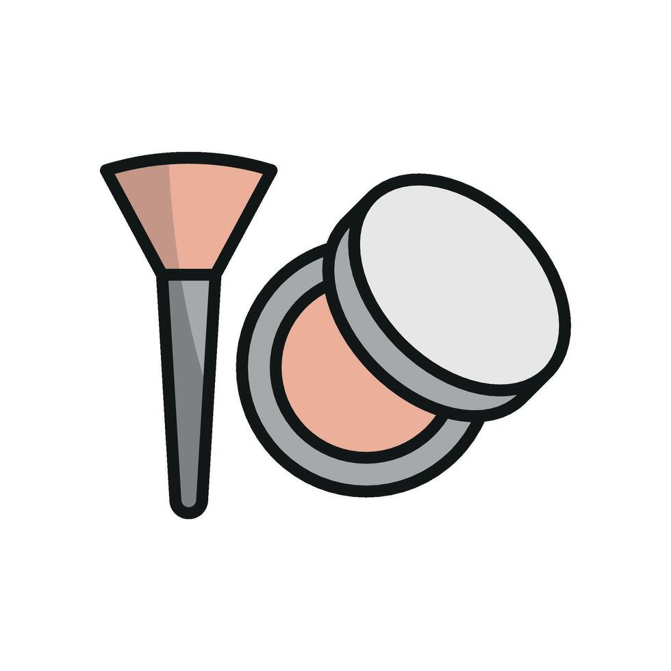 The powder puff beauty icon incorporates a straightforward design with contemporary flair, making it the perfect graphic representation of beauty tools in a modern setting. vector