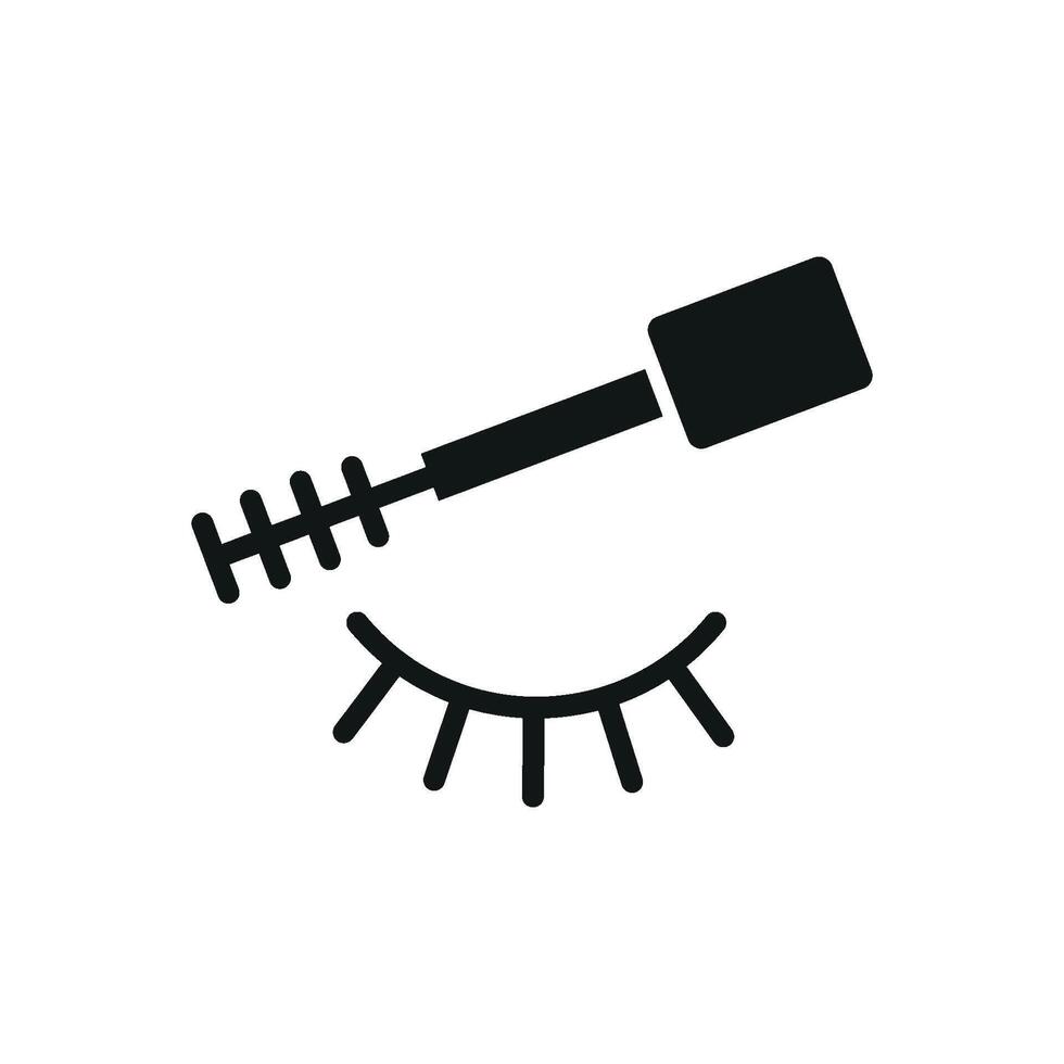 The mascara beauty icon is a perfect blend of modern design and simplicity, offering a graphic that is both clean and elegant for beauty-related visuals. vector