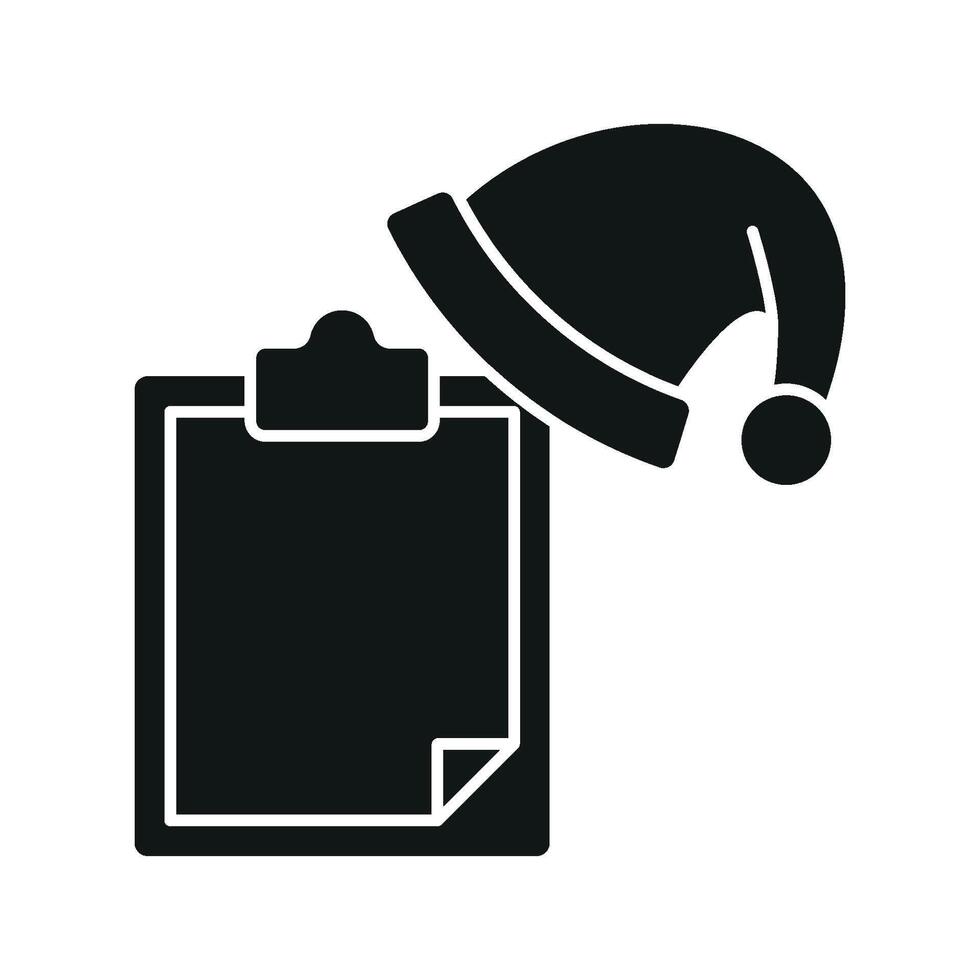 With a minimalist style, the Santa list Christmas icon captures the holiday spirit through its simple yet modern design concept. vector