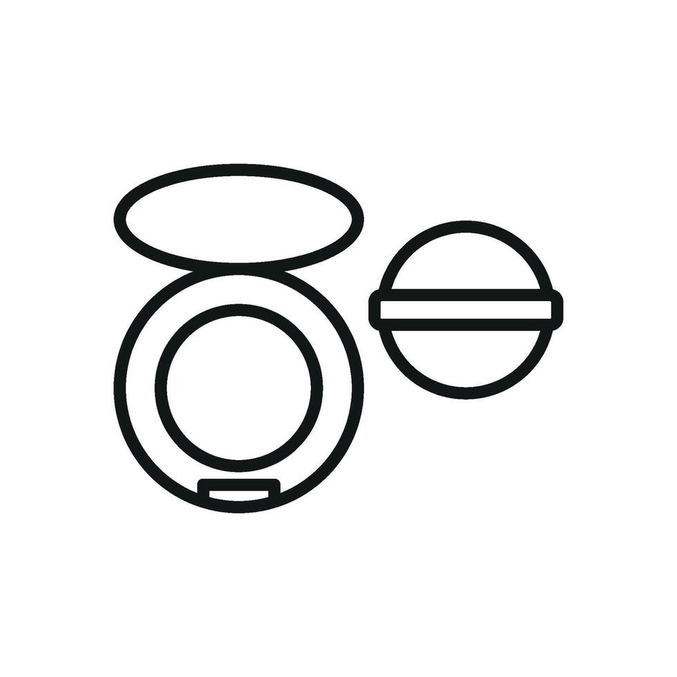 With a sleek and contemporary style, the powder puff beauty icon represents a modern take on beauty tools through its simplistic graphic design. vector