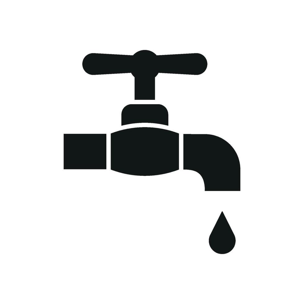 A minimalist faucet icon that embraces modern graphic trends and emphasizes a clean, straightforward design. vector