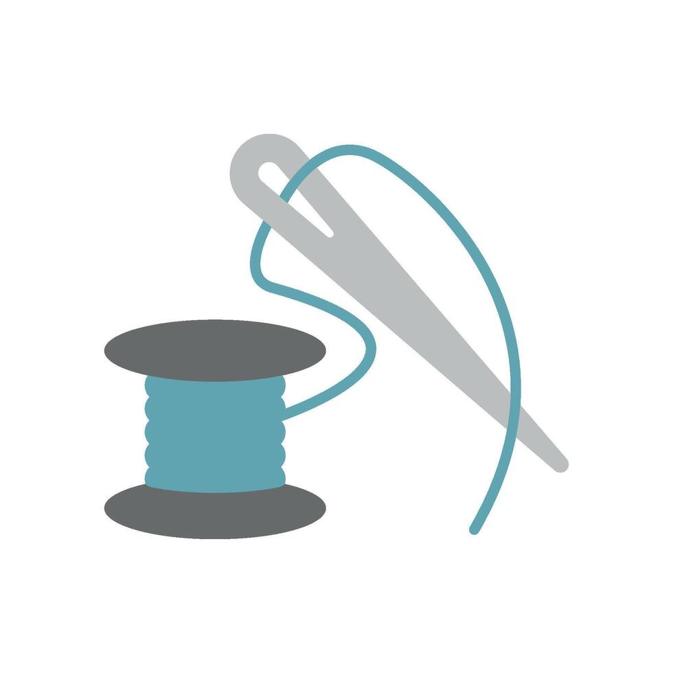With a contemporary design, the needle and thread tailor icon offers a simple yet effective graphic ideal for fashion and garment industry visuals. vector