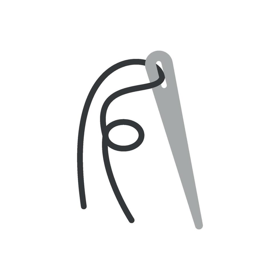 The needle and thread tailor icon presents a clean and modern graphic design that reflects simplicity and elegance for use in the fashion industry. vector