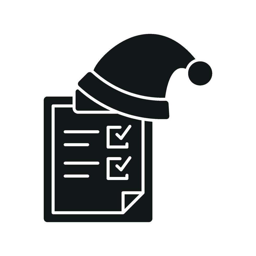 Featuring clean lines and modern elements, the Santa list Christmas icon embodies a contemporary graphic concept with a festive touch. vector