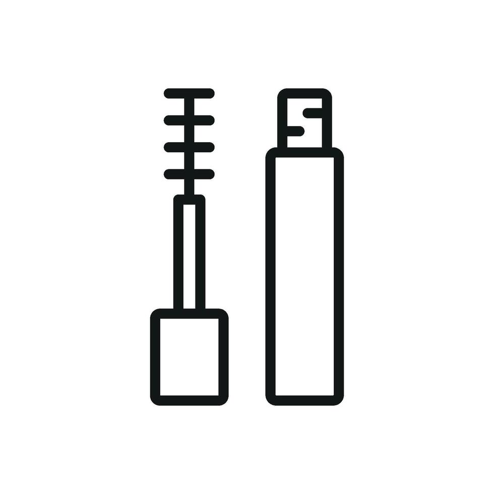 With its clean and minimalist design, the mascara beauty icon offers a modern and sophisticated graphic representation of makeup essentials. vector
