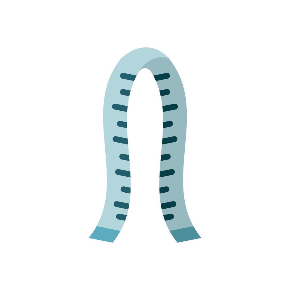 The measuring tape tailor icon showcases a minimalist approach combining simple lines and modern design to create a clean graphic suitable for fashion work. vector