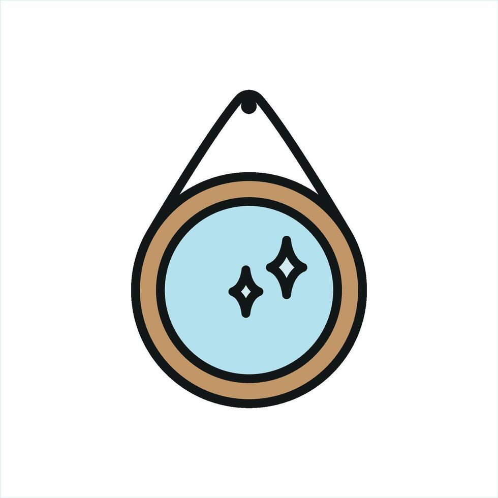 A chic and contemporary mirror icon crafted with clean design aesthetics vector