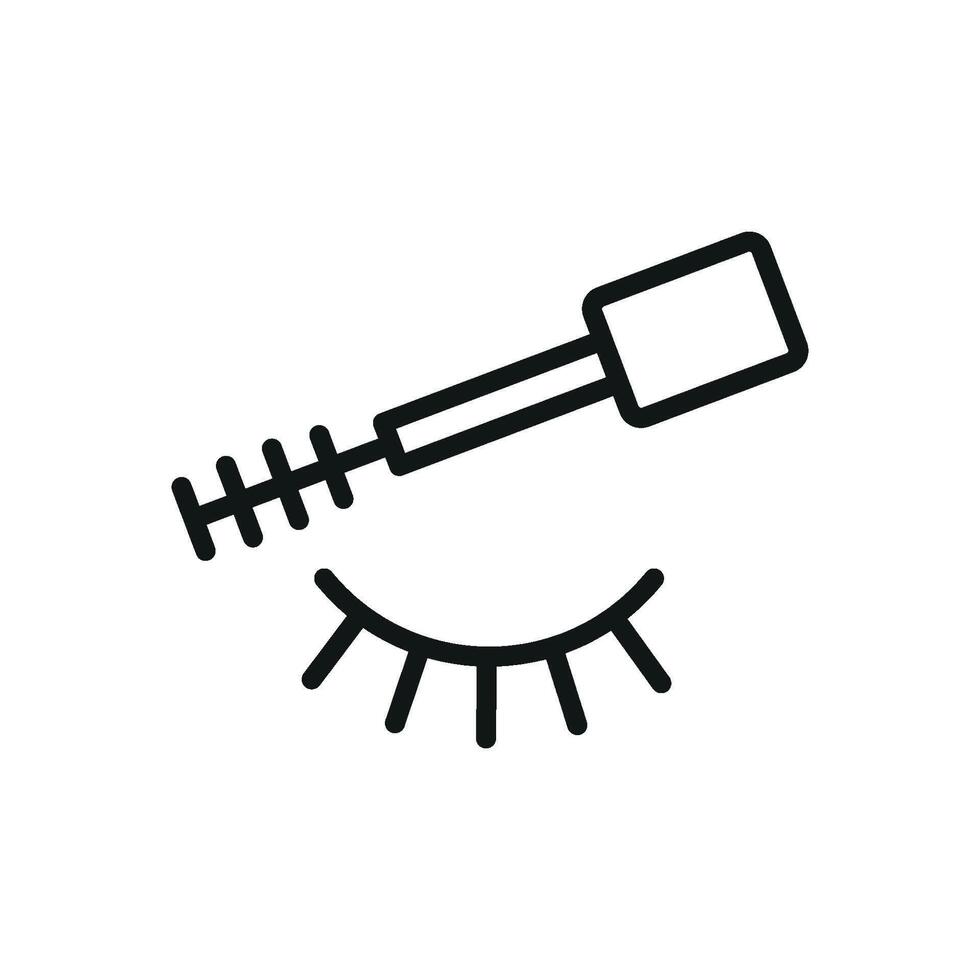 Designed with a minimalist approach, the mascara beauty icon perfectly balances simplicity and modernity to convey the essence of beauty in a graphic form. vector