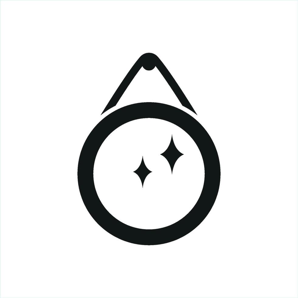A sophisticated yet simple design approach shapes this modern mirror icon graphic vector