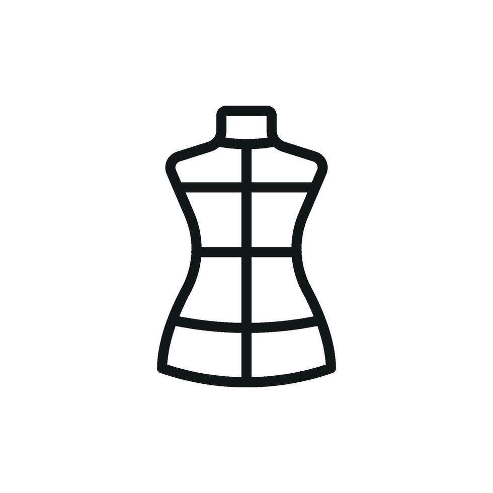 The mannequin tailor icon uses a simple design with modern characteristics offering a clean graphic perfect for fashion and tailoring visuals. vector