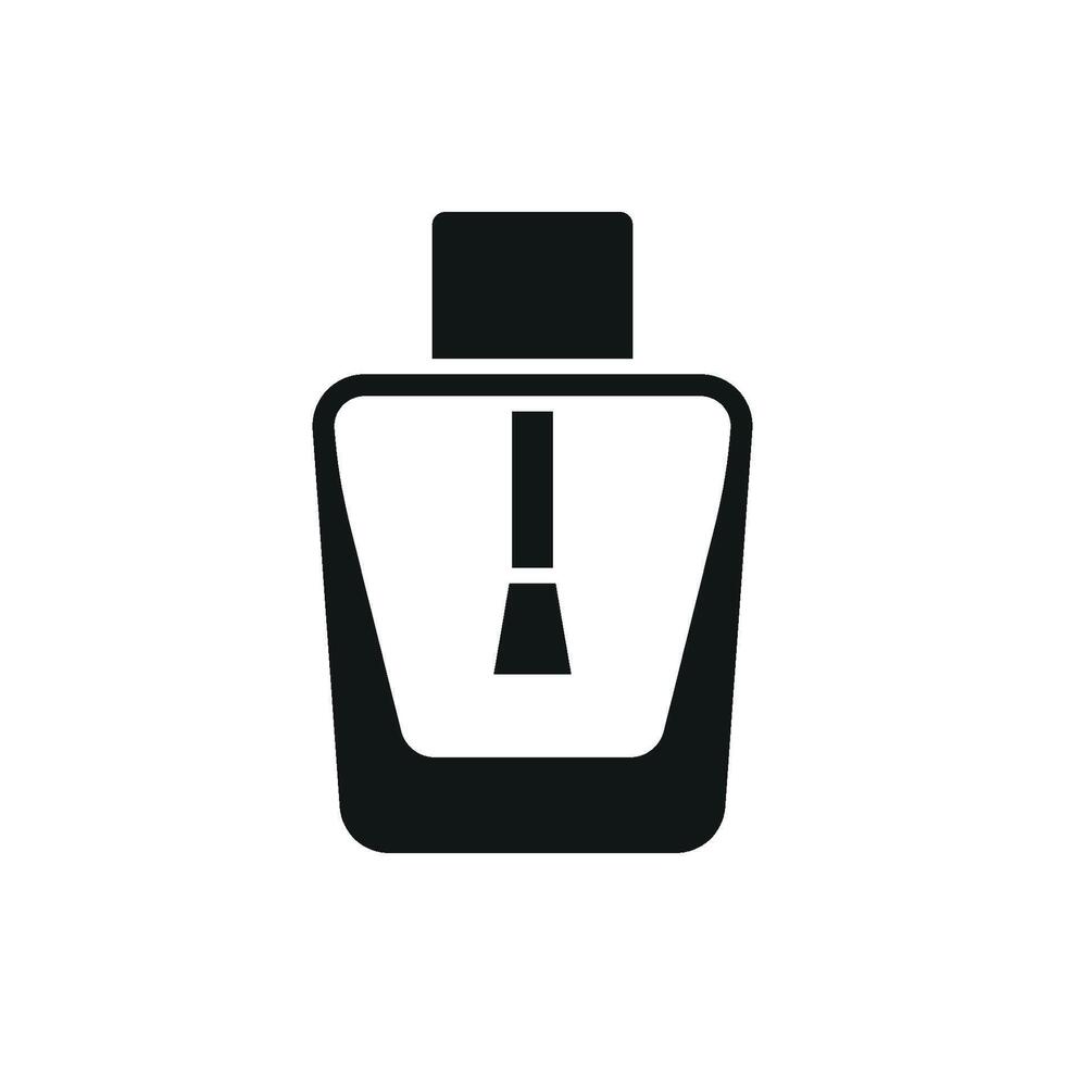The nail polish bottle icon is a visually striking representation of beauty tools designed with a simple modern concept that highlights minimalism and functionality. vector