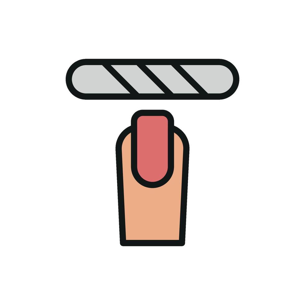 The nail file icon embodies a minimalist graphic concept offering a modern design that captures the essence of beauty tools in a simple yet elegant way. vector