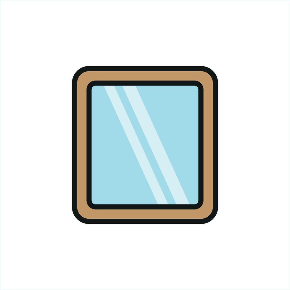 A modern and sleek graphic concept highlighting a clean mirror icon design vector