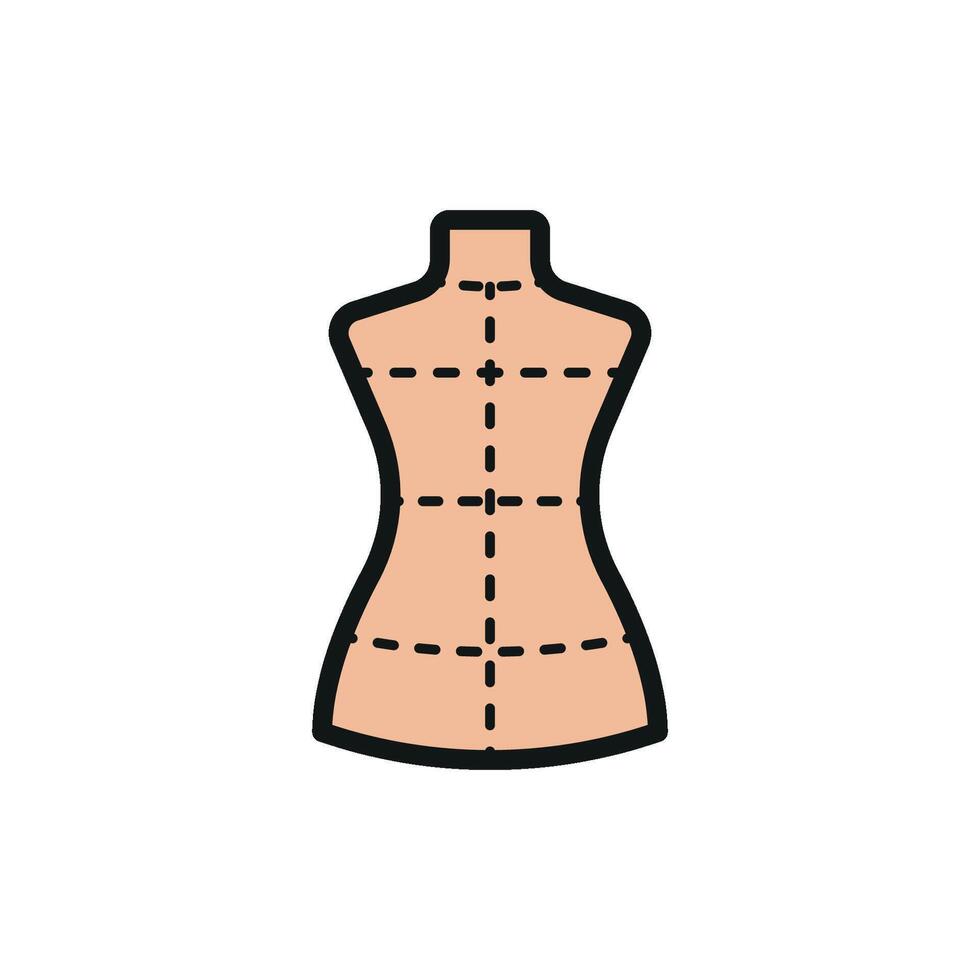 The mannequin tailor icon showcases a minimalist approach with a modern design concept making it an ideal graphic for fashion industry branding. vector