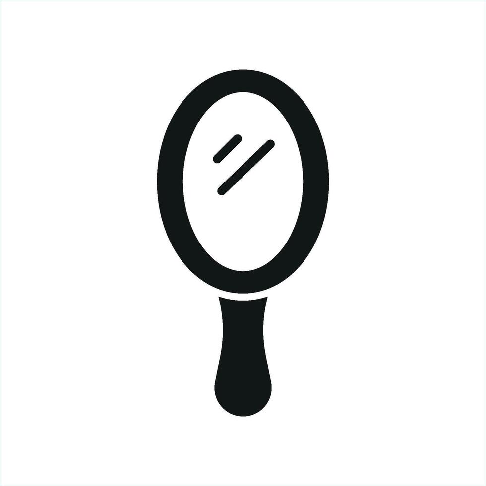 Clean and contemporary lines define this mirror icon in a modern graphic concept vector