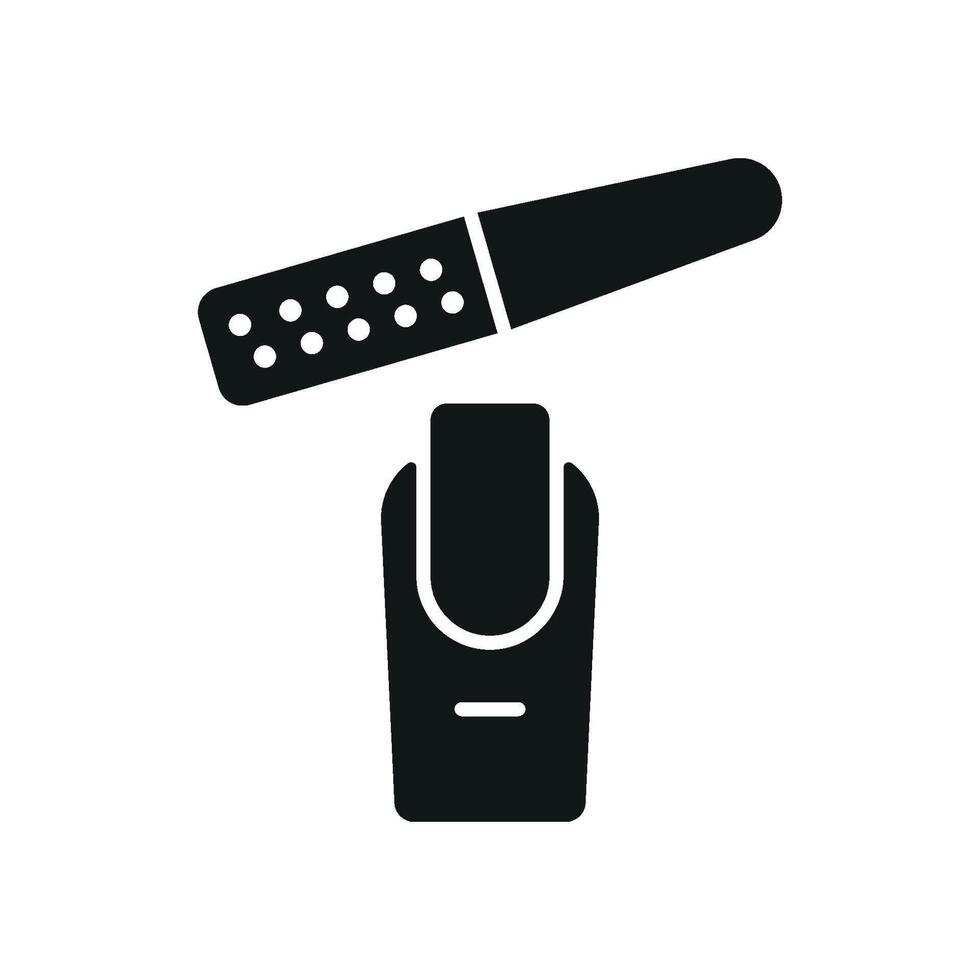 The nail file icon features a simple modern design concept that captures beauty in a minimalist way while maintaining a contemporary look. vector