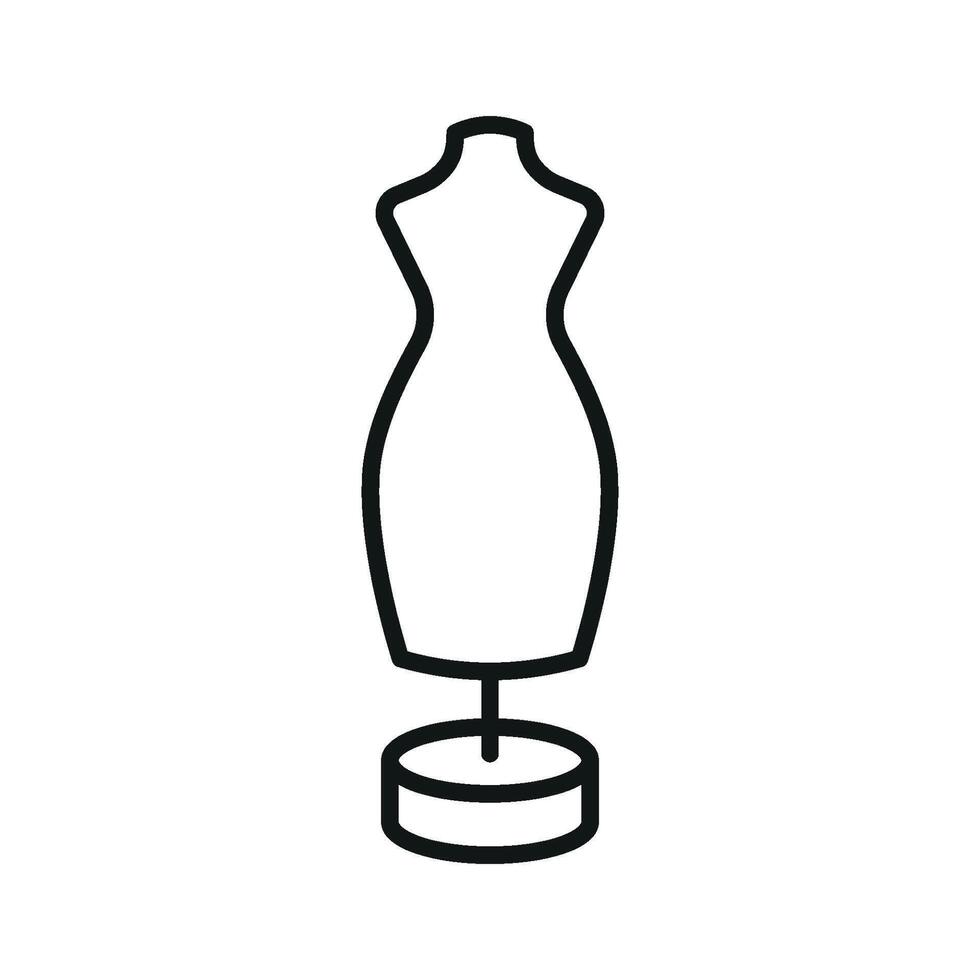 The mannequin tailor icon presents a minimalist style with a modern touch making it a perfect graphic for tailoring and fashion design representations. vector