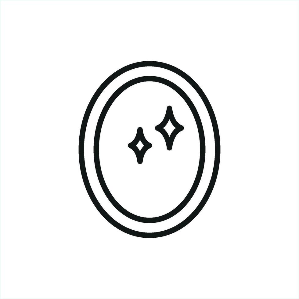 A creative and modern visual interpretation of a minimalist mirror icon design vector
