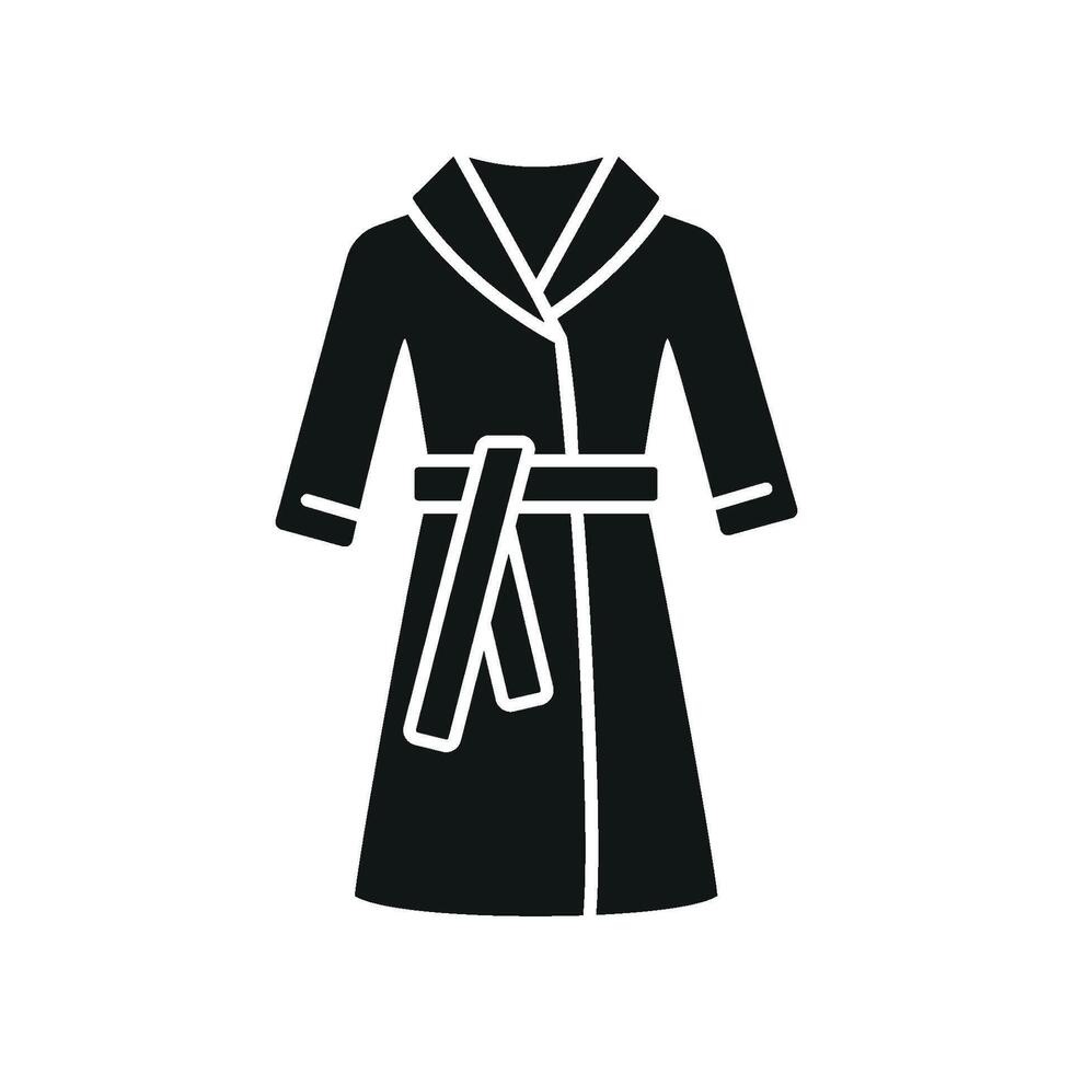 Offering a balance between simplicity and modernity, the bathrobe icon delivers a minimalist yet stylish graphic design. vector