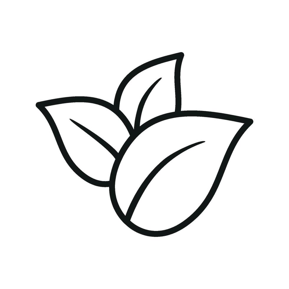 A refined and modern interpretation of a leaf icon using a sleek graphic design approach vector