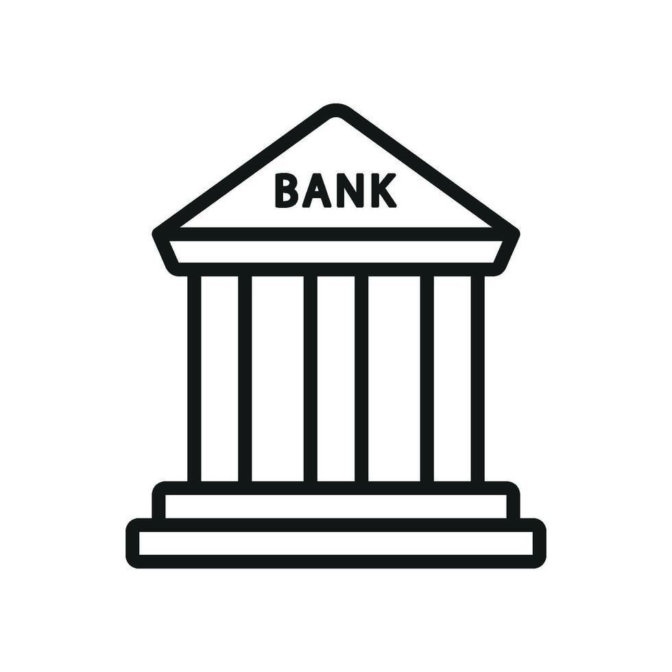 Concept graphic highlighting a simple and modern bank building icon design vector