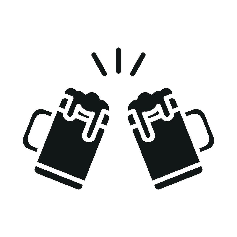 Minimalist beer glass bottle icon with a modern design concept vector