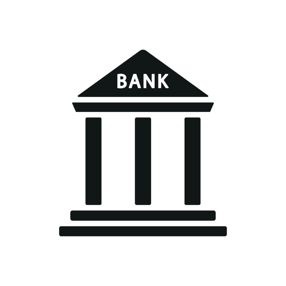 Contemporary design concept illustrating a sleek bank building icon graphic vector