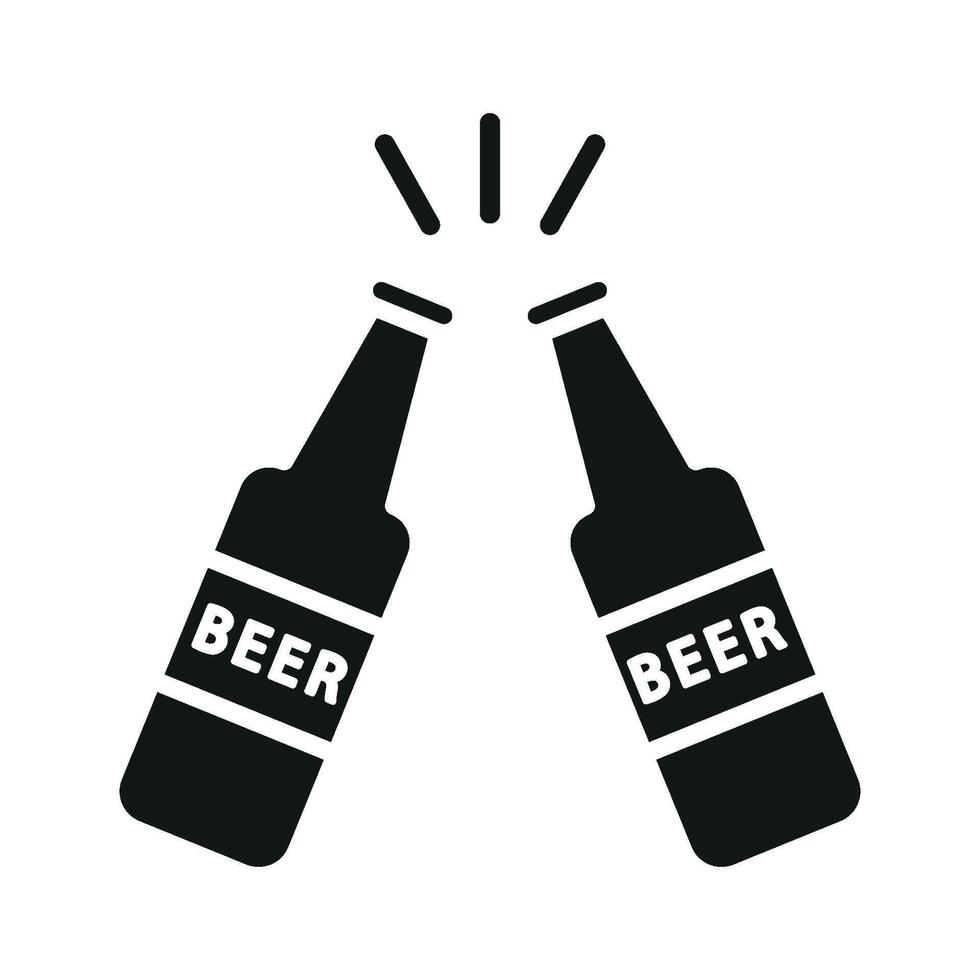 Beer glass bottle icon design in a clean and modern graphic concept vector