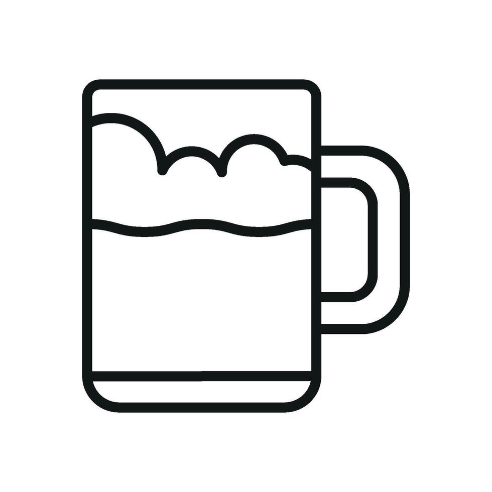 Clean and modern beer glass bottle icon concept in a simple graphic vector