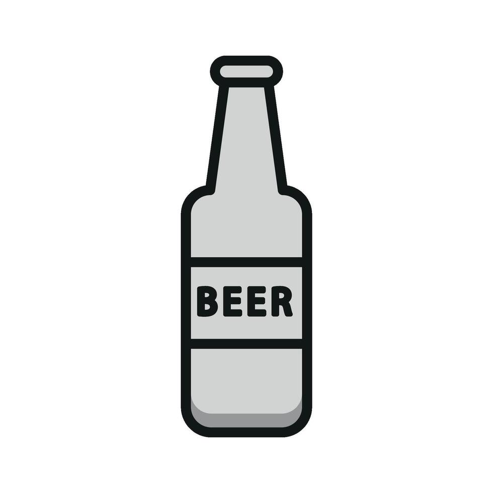 Simple and contemporary beer glass bottle icon design concept graphic vector