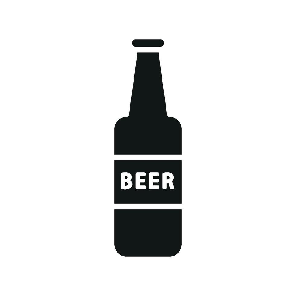 Sleek contemporary graphic highlighting a beer glass bottle icon design vector