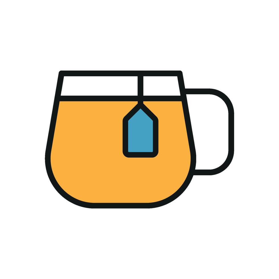 Simple concept graphic showcasing a contemporary tea mug glass icon design vector