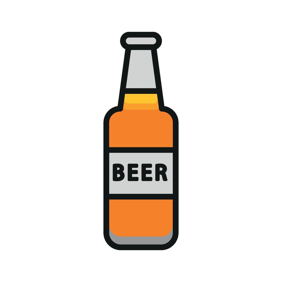 Sleek minimalist concept graphic featuring a beer glass bottle icon design vector