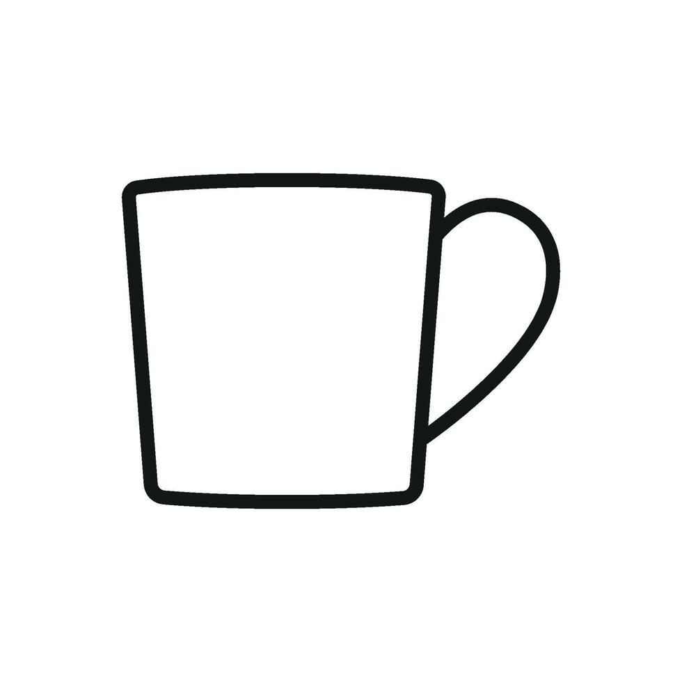 Simple and contemporary tea mug glass icon design concept graphic vector