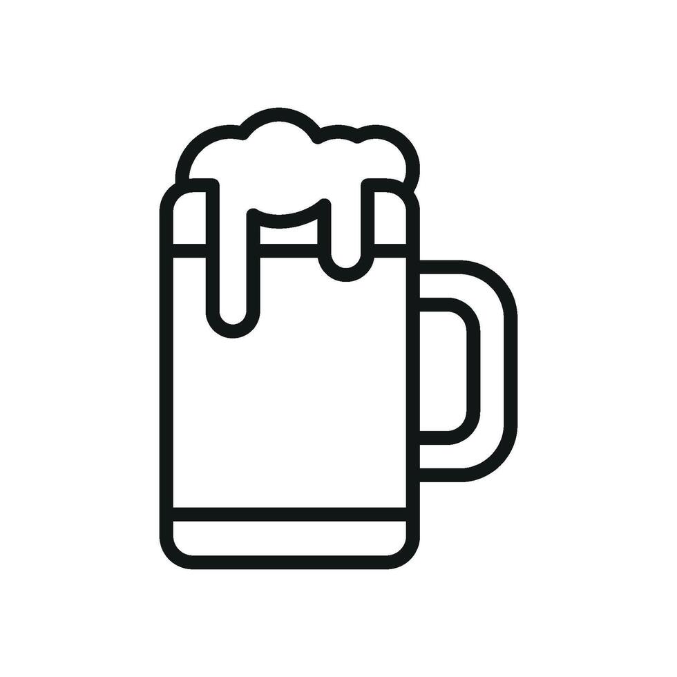 Beer glass bottle icon design integrated into a modern minimalist concept vector