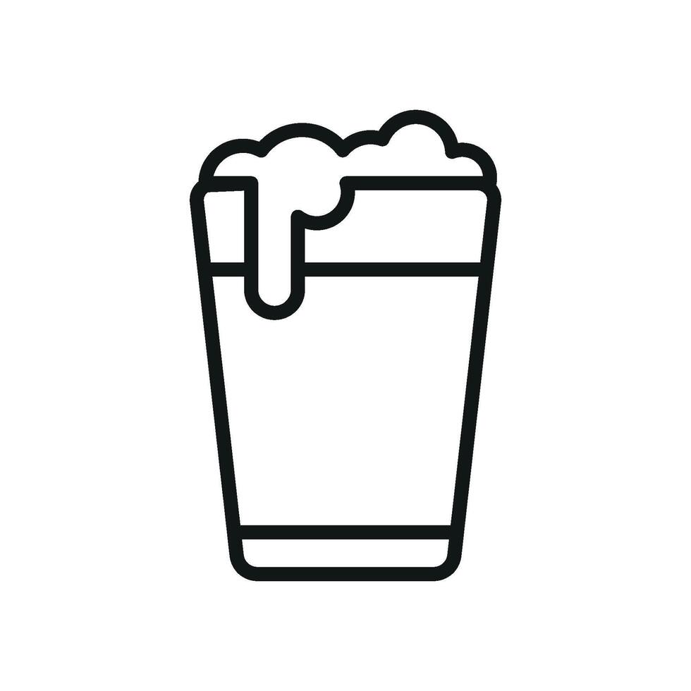 Simple concept graphic showcasing a contemporary beer glass bottle icon design vector