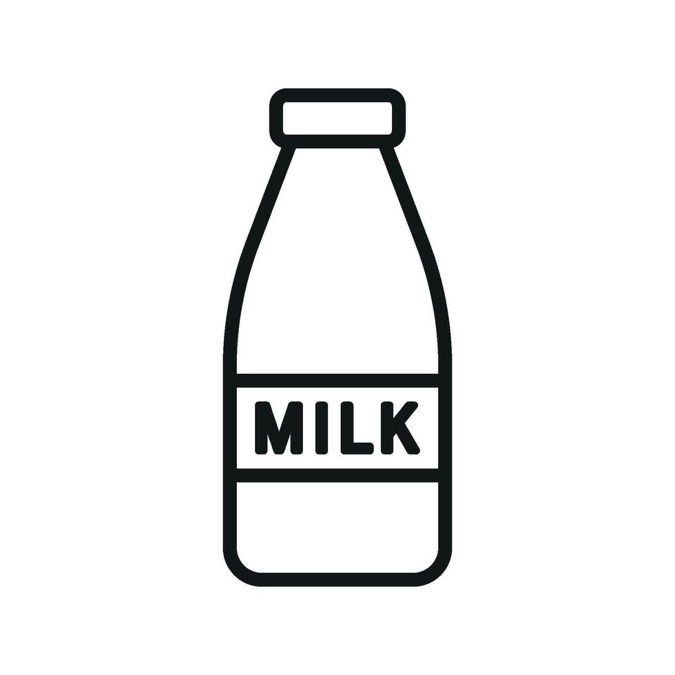 Simple concept graphic showcasing a contemporary milk bottle drink icon design vector