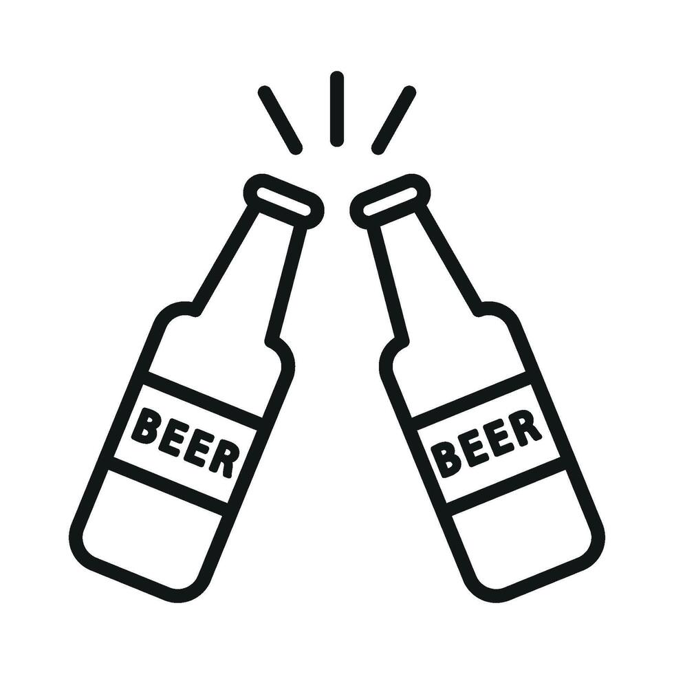 Minimalist and sleek beer glass bottle icon with a modern concept graphic vector