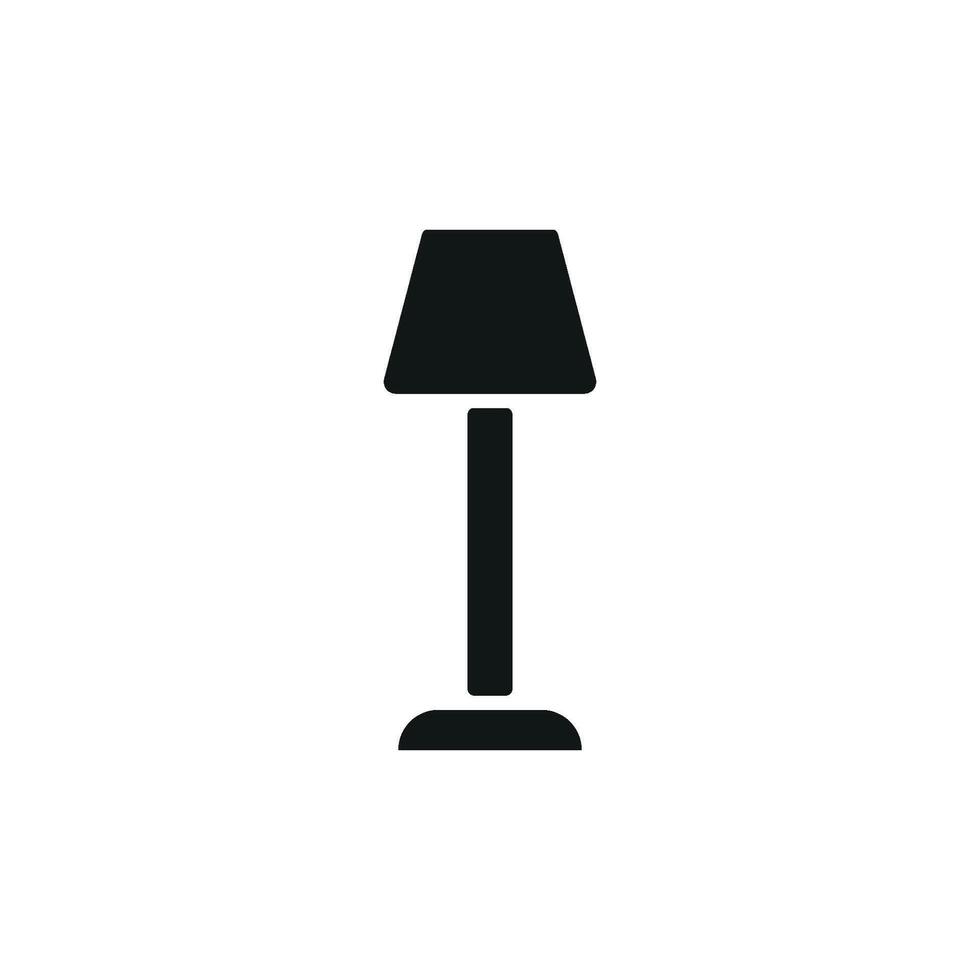A floor lamp icon reflects the union of functionality and modern graphic trends in a simple design vector
