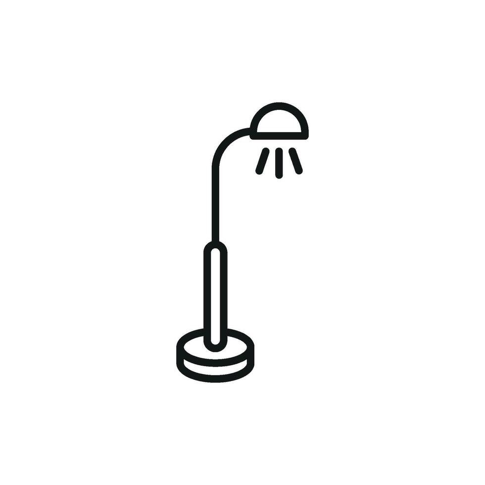 Featuring contemporary aesthetics the floor lamp icon showcases a sleek and clean design approach vector