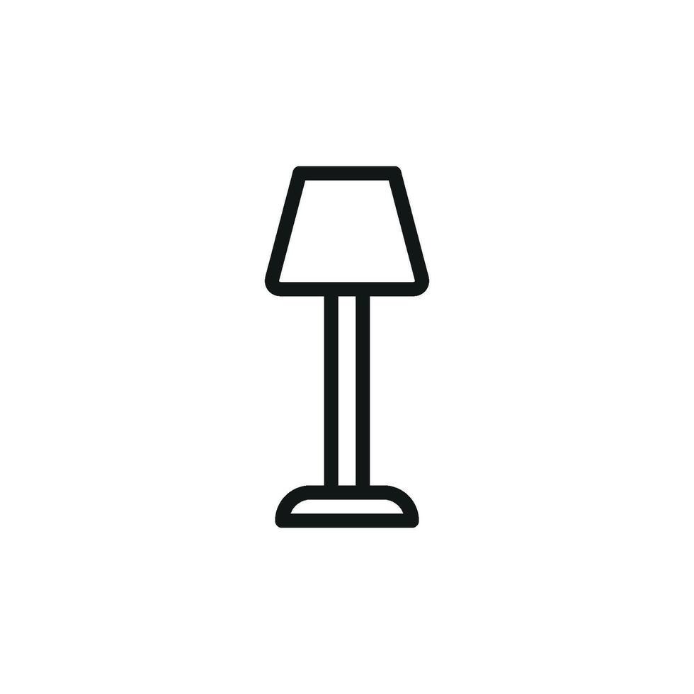 This floor lamp icon reflects a balance of simplicity and modernity creating a timeless graphic piece vector