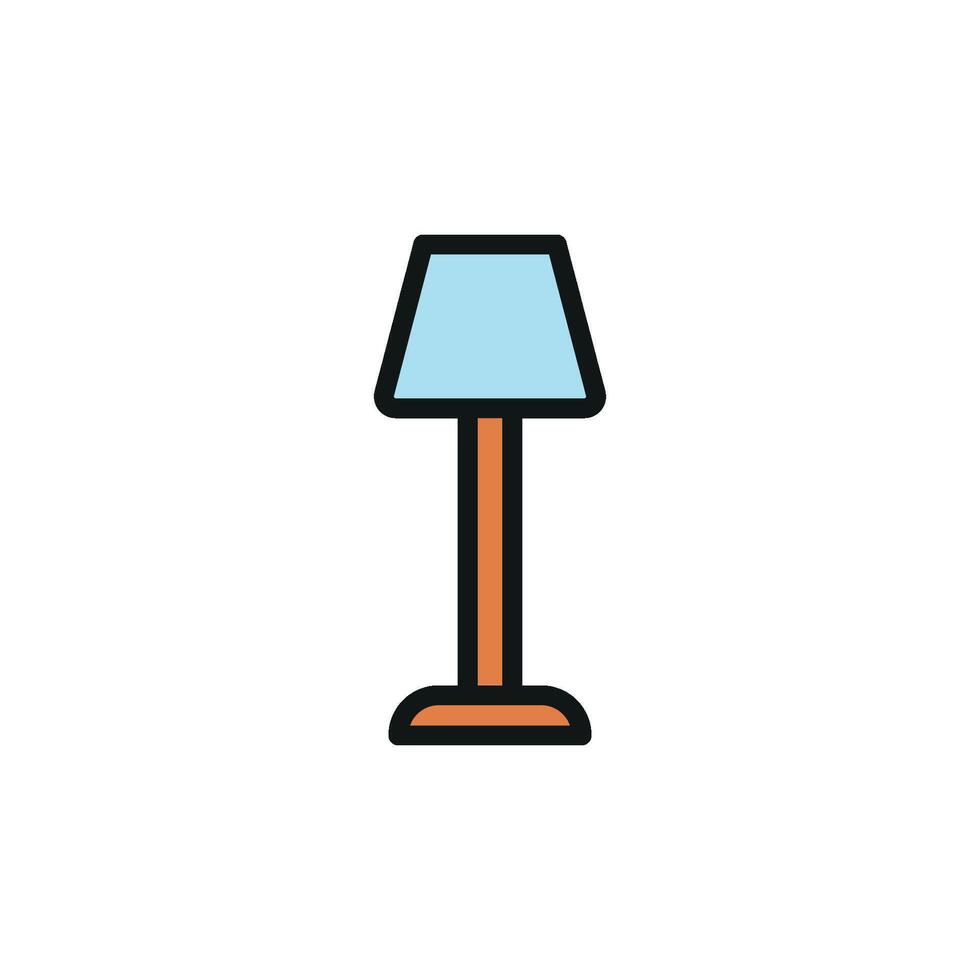 A floor lamp icon emphasizes functional elegance with a simple yet cutting-edge modern design vector